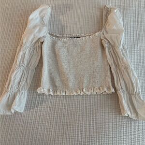 Aqua Ruffle Sleeve Top